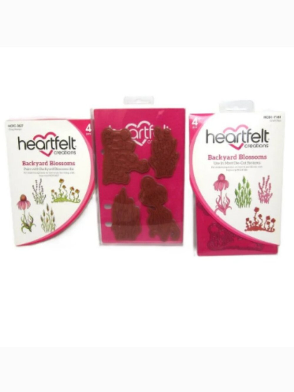 Heartfelt Creations Backyard Blossoms Craft Dies & Cling Stamps Floral Botanical